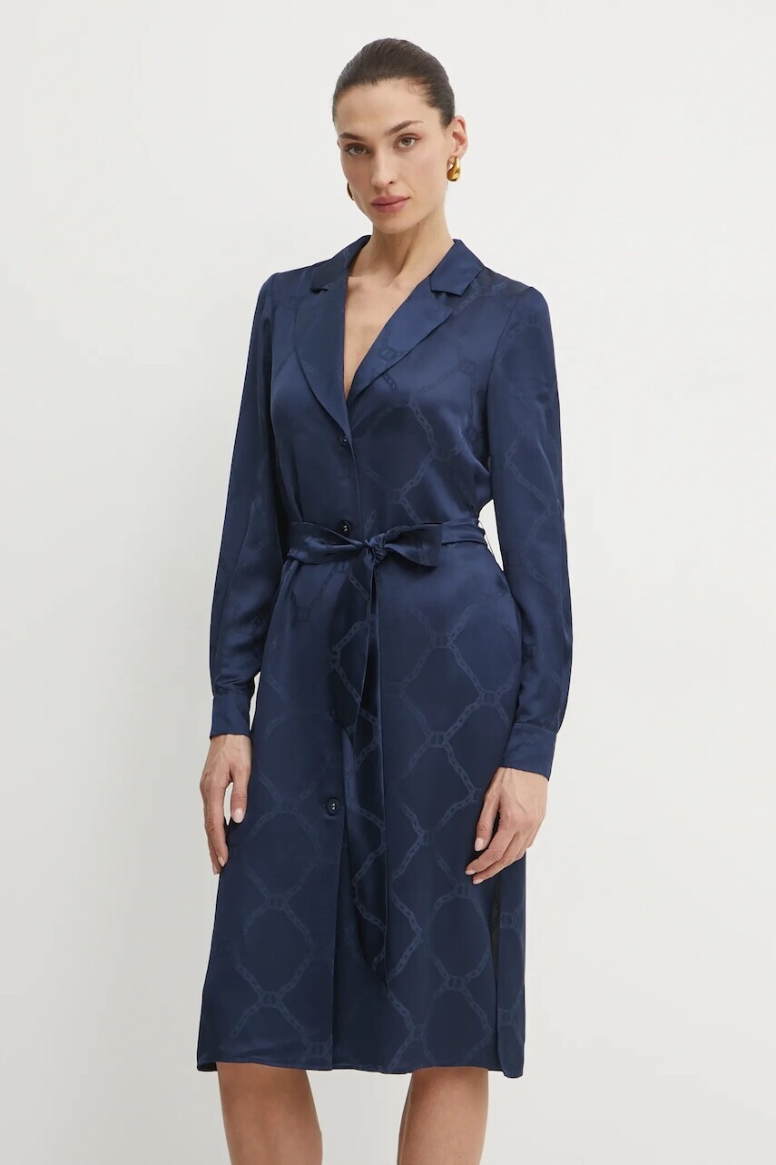 Šaty Twinset tmavomodrá farba, mini, rovný strih, 251TP2013