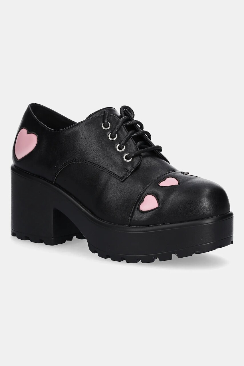 Lodičky Koi Footwear TENNIN HEART SHOES čierna farba, na podpätku, ND116