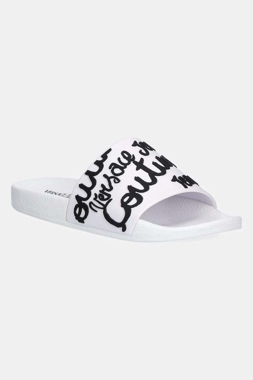 Šľapky Versace Jeans Couture dámske, biela farba, 78VA3SQ1 71352 L02