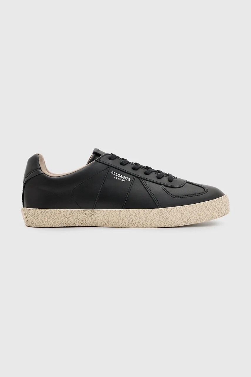 Kožené tenisky AllSaints Jaimee Leather Low Top pánske, čierna farba, M001FB