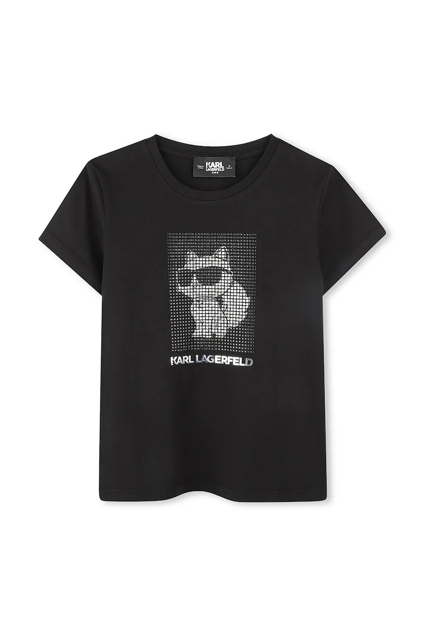 Detské tričko Karl Lagerfeld čierna farba, Z30489