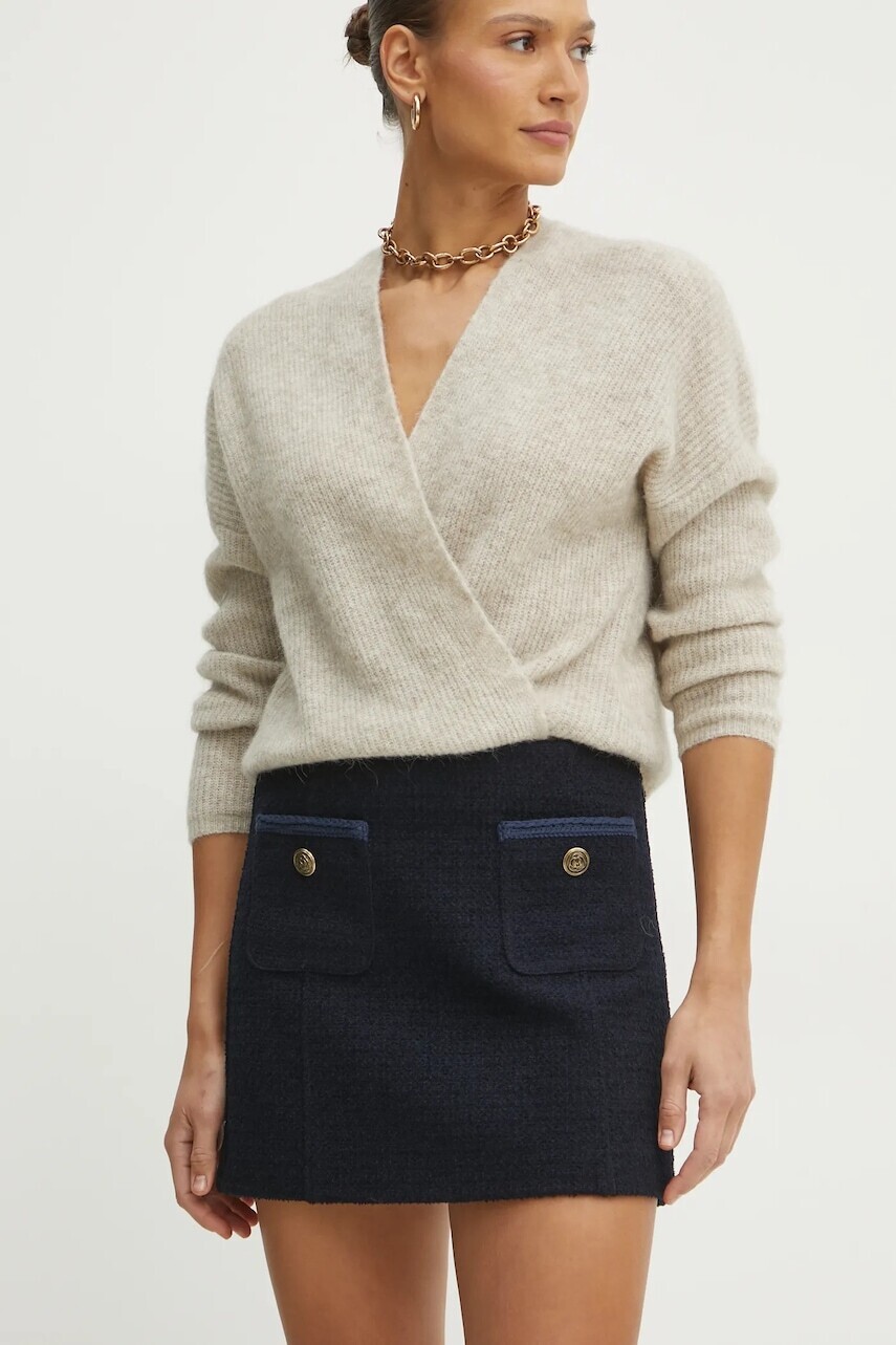 Sukňa Marella DANCING tmavomodrá farba, mini, rovný strih, 2513101044200