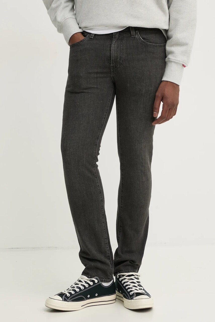 Džínsy s prímesou ľanu Levi's 511 SLIM pánske, šedá farba, 04511