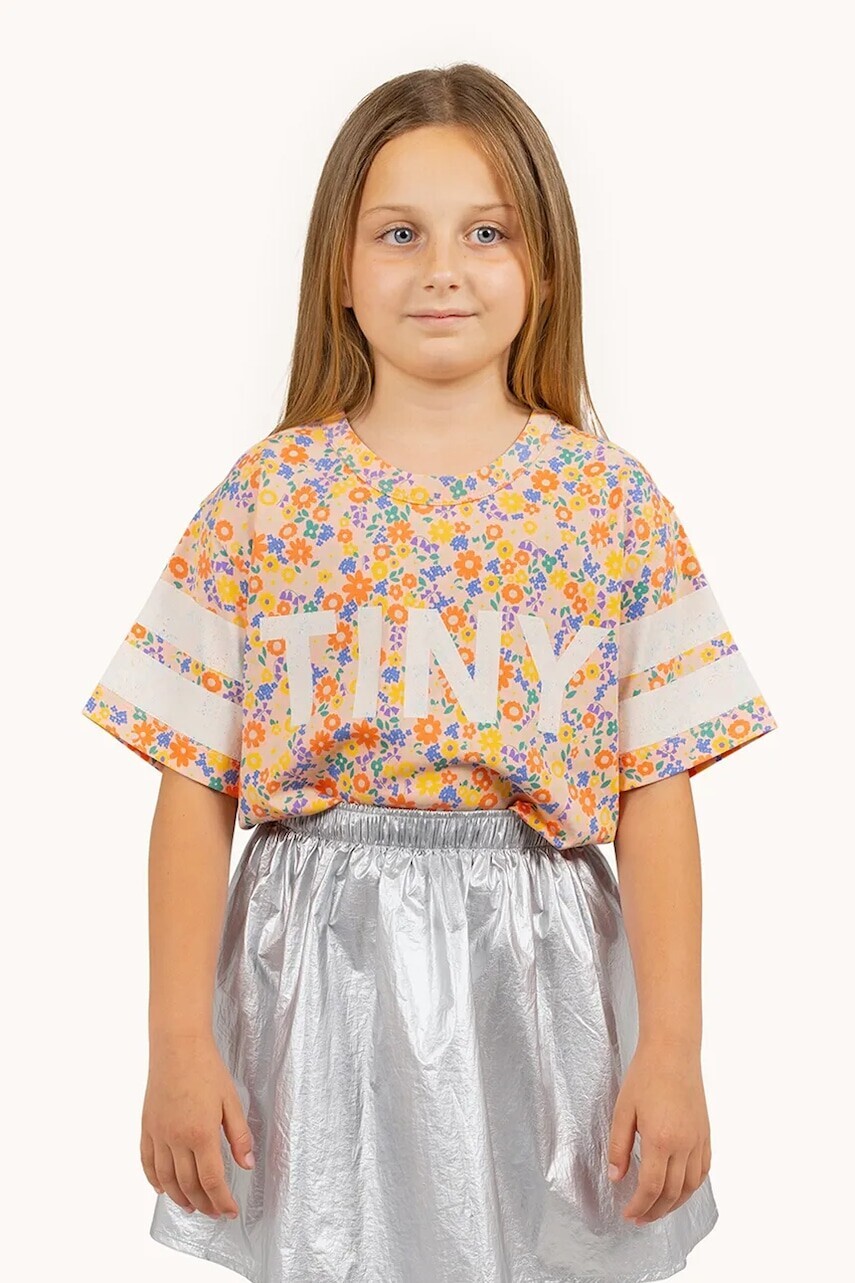Detské bavlnené tričko Tinycottons GARDEN TEE oranžová farba, SS25-018