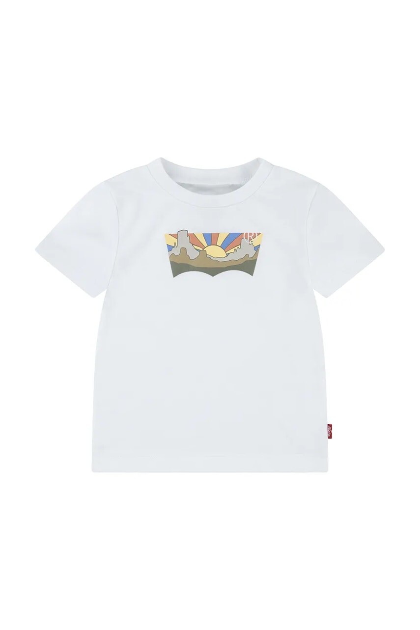 Tričko pre bábätko Levi's SEASONAL BATWING TEE biela farba, s potlačou, 6EM336