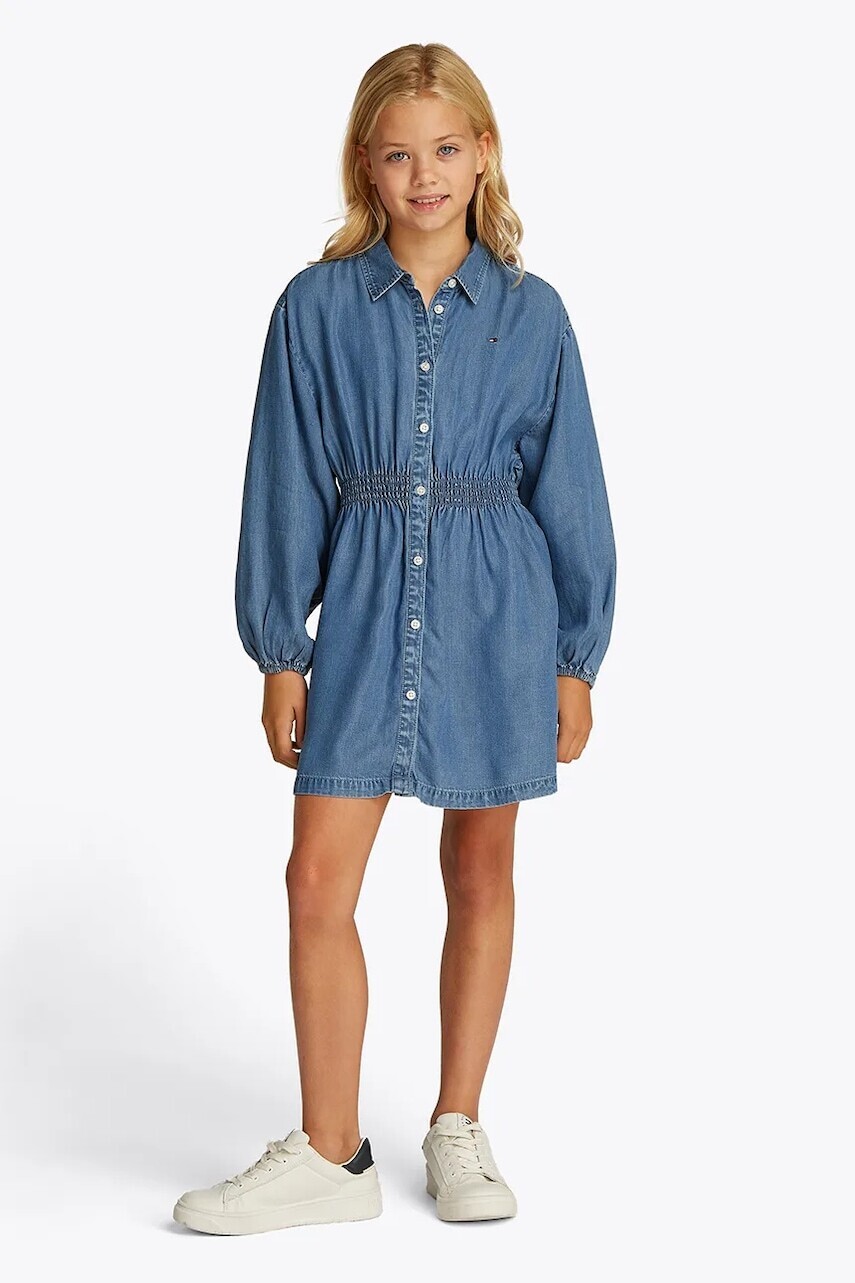 Dievčenské šaty Tommy Hilfiger mini, áčkový strih, KG0KG08567