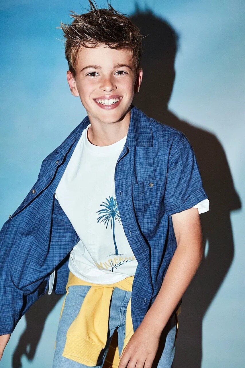 Detská košeľa Mayoral tmavomodrá farba, 6139