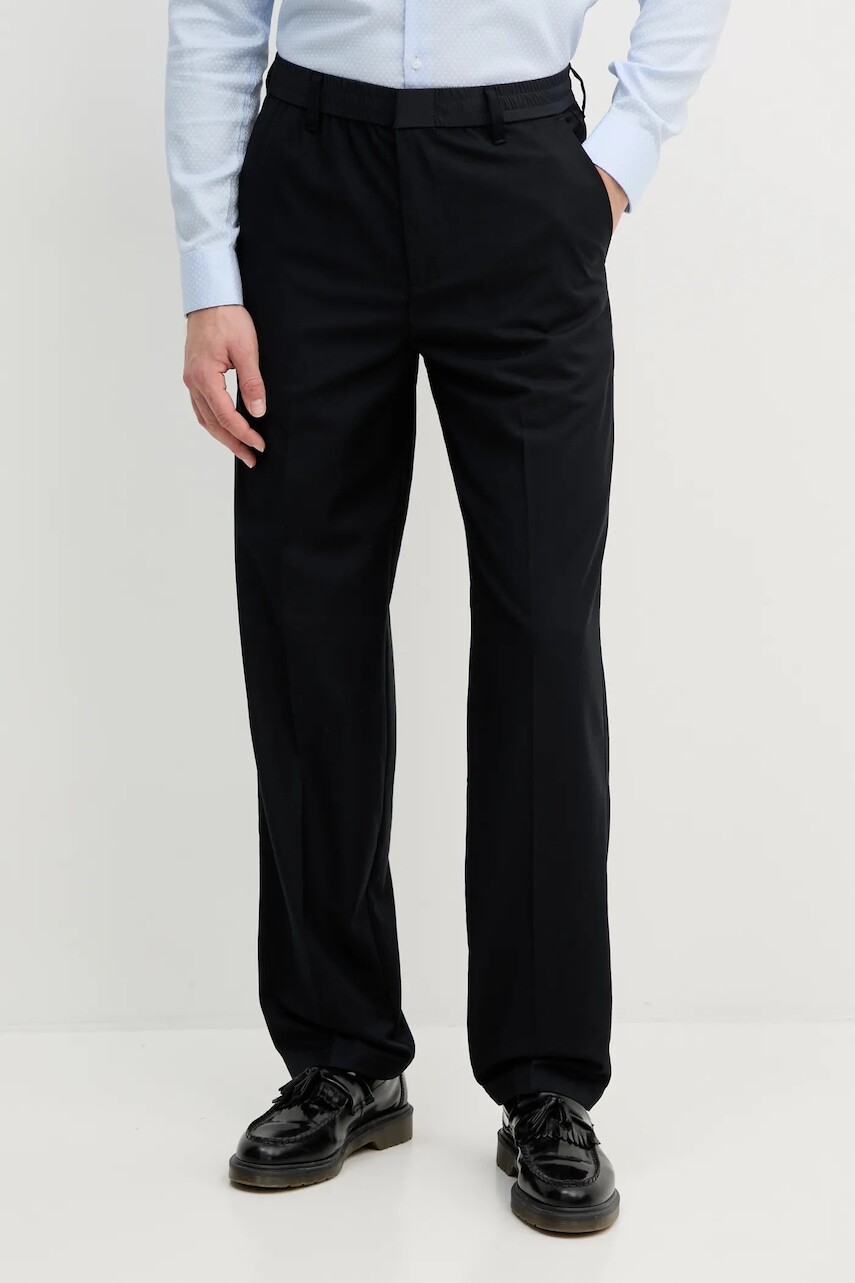 Nohavice Armani Exchange pánske, tmavomodrá farba, strih chinos, XM000207 AF12041
