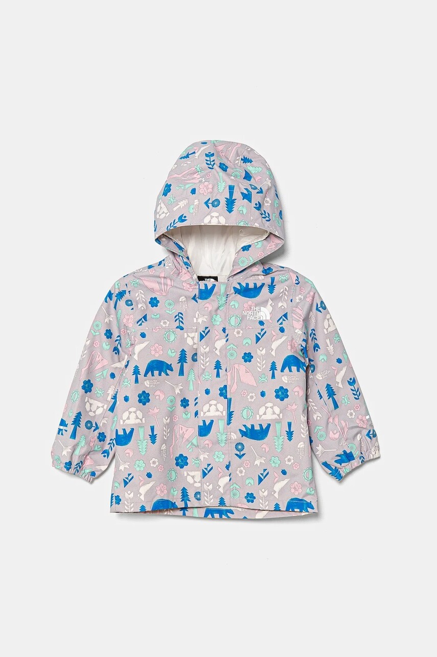 Detská nepremokavá bunda The North Face BABY ANTORA RAIN JACKET šedá farba, NF0A7ZZS5VJ1