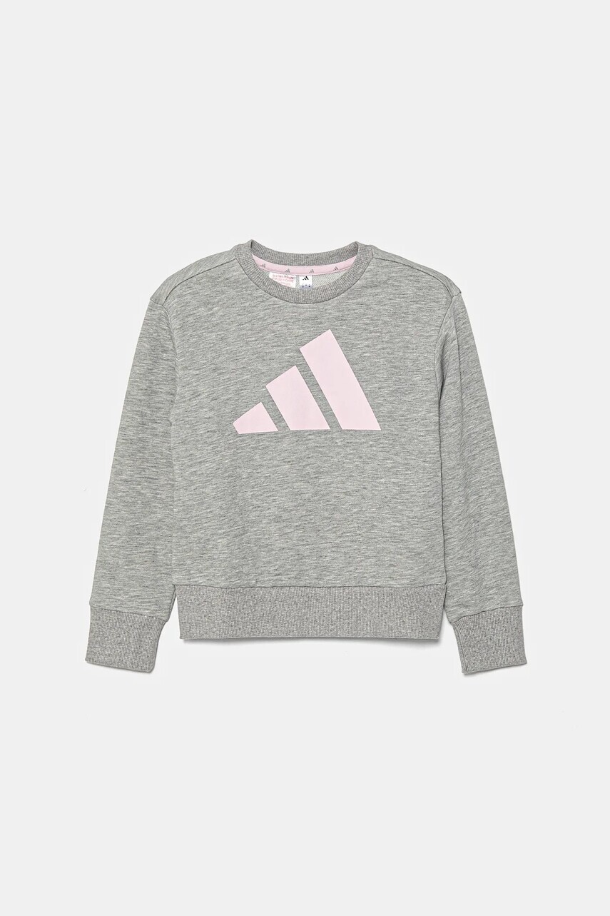 Detská mikina adidas šedá farba, s potlačou, JC9630