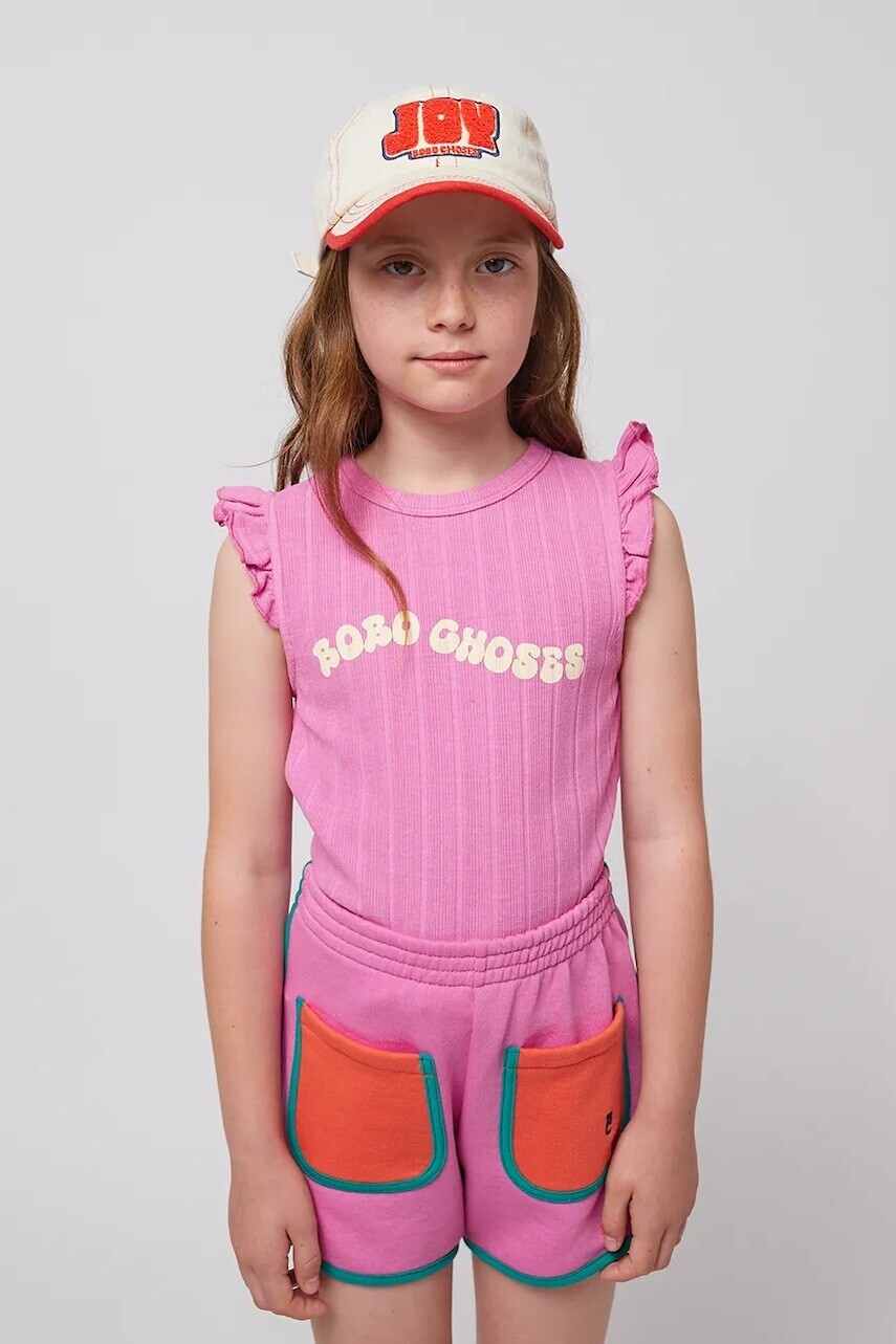 Detský top Bobo Choses Wavy ružová farba, 125AC024