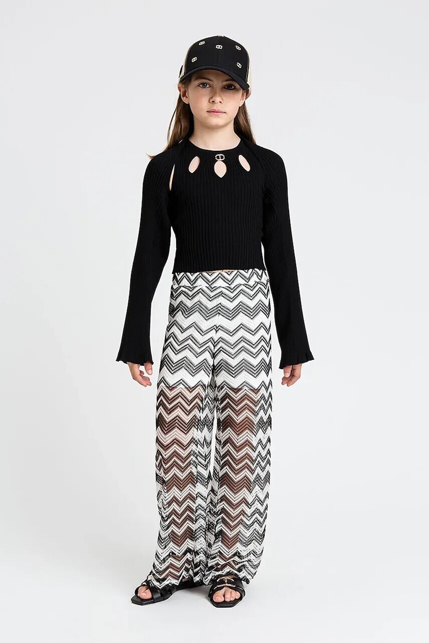 Detské nohavice Twinset čierna farba, vzorované, 251GJ2553