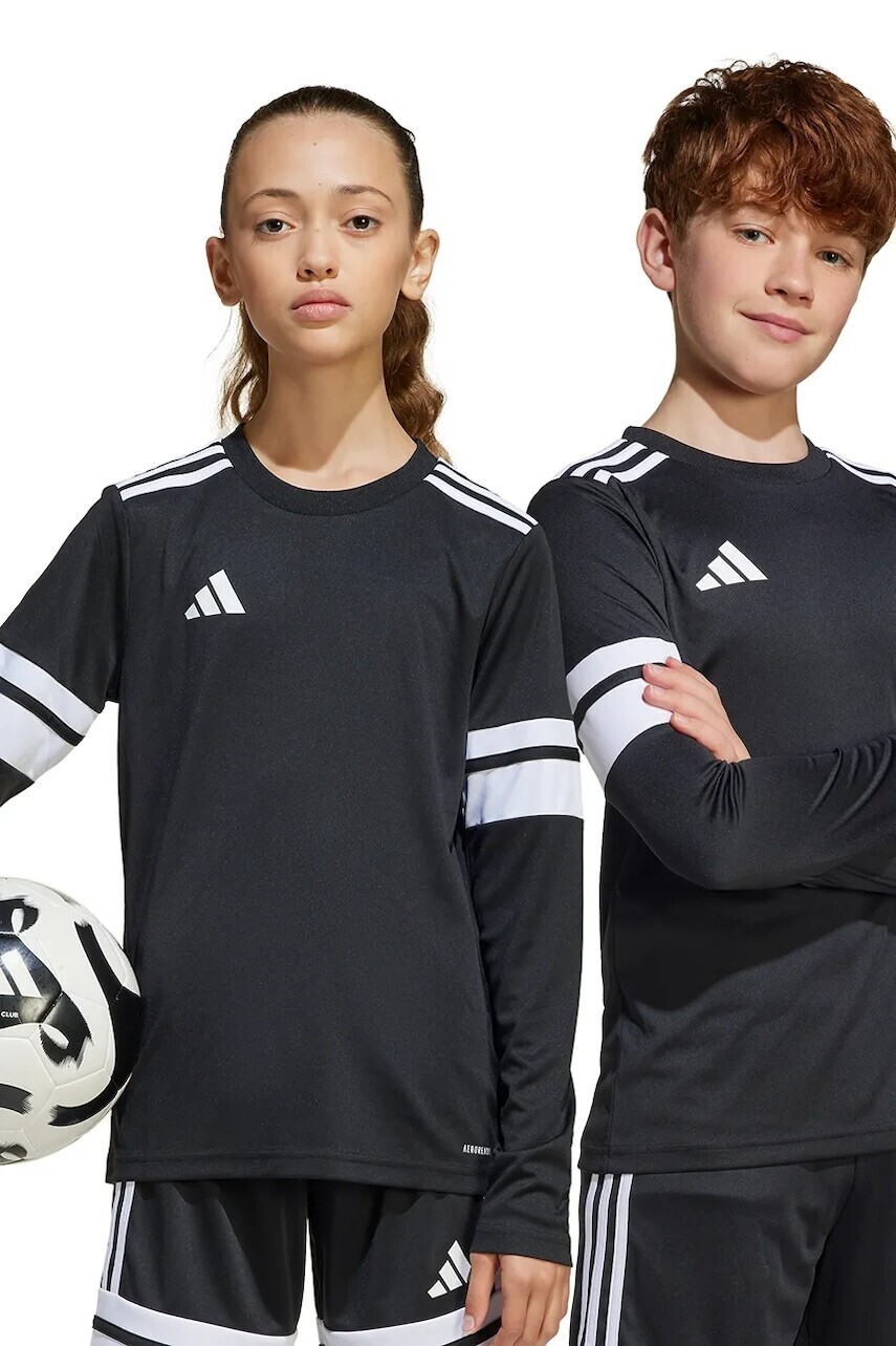 Detské tričko s dlhým rukávom adidas Performance čierna farba, s nášivkou, JJ0047