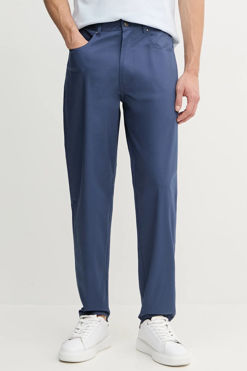 Nohavice Barbour Lightweight Stretch Regular Fit Chino pánske, tmavomodrá farba, rovné, MTR0758