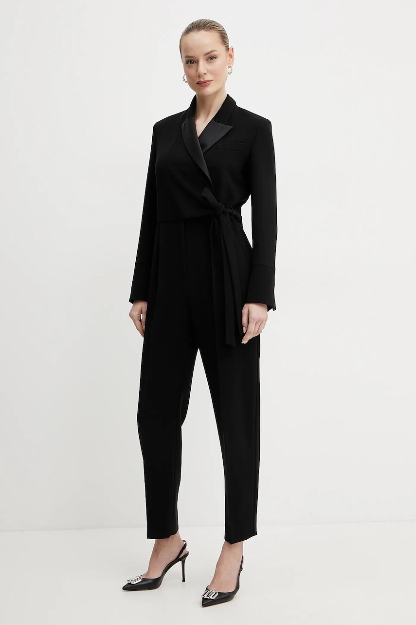 Overal Weekend Max Mara čierna farba, v výstrih, 2515241021600