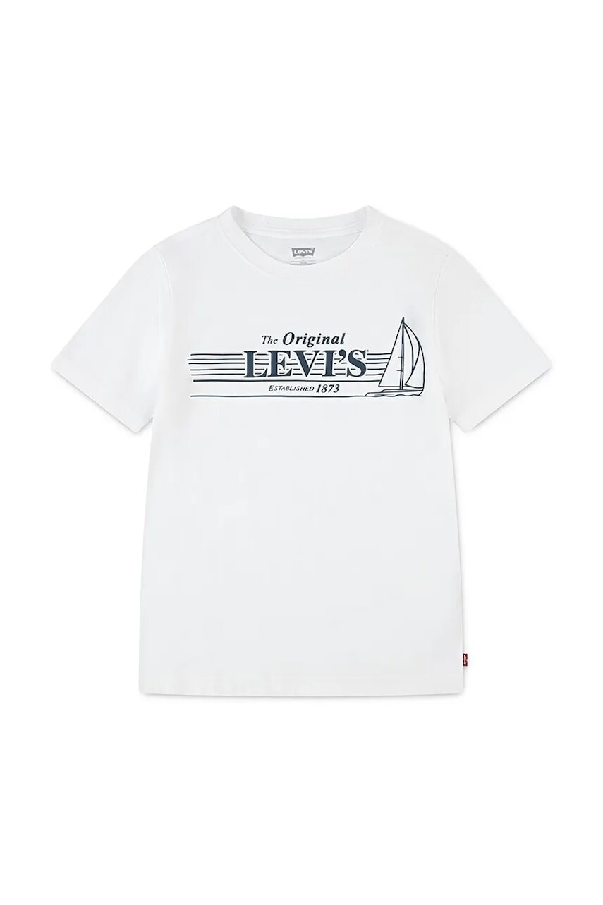 Detské tričko Levi's MID DAY SAIL TEE biela farba, s potlačou, 8EM283