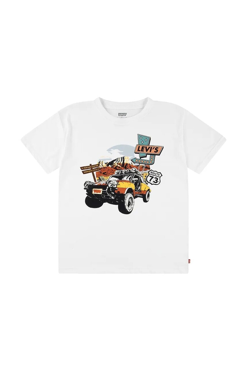 Detské tričko Levi's DAY TRIP TEE biela farba, s potlačou, 9EM787