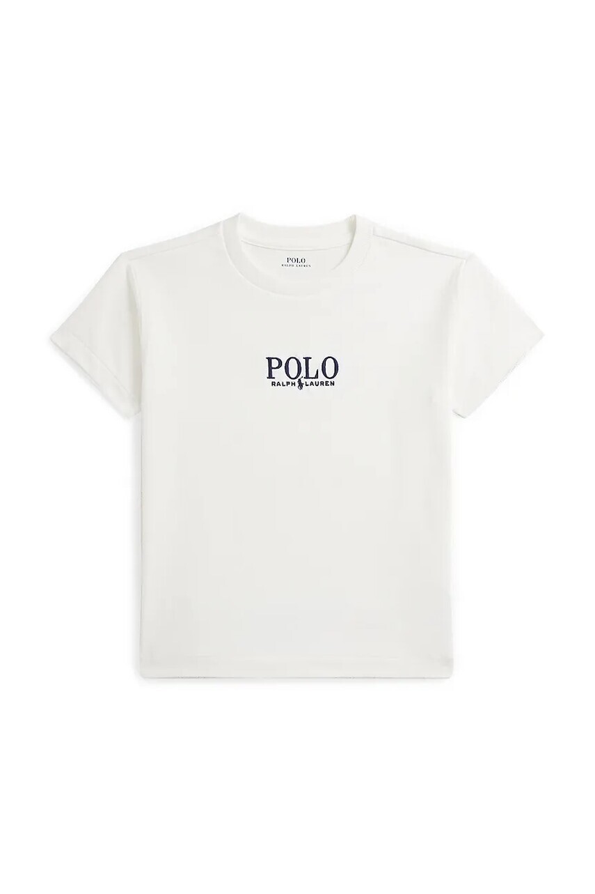 Detské bavlnené tričko Polo Ralph Lauren biela farba, s nášivkou, 322964779002