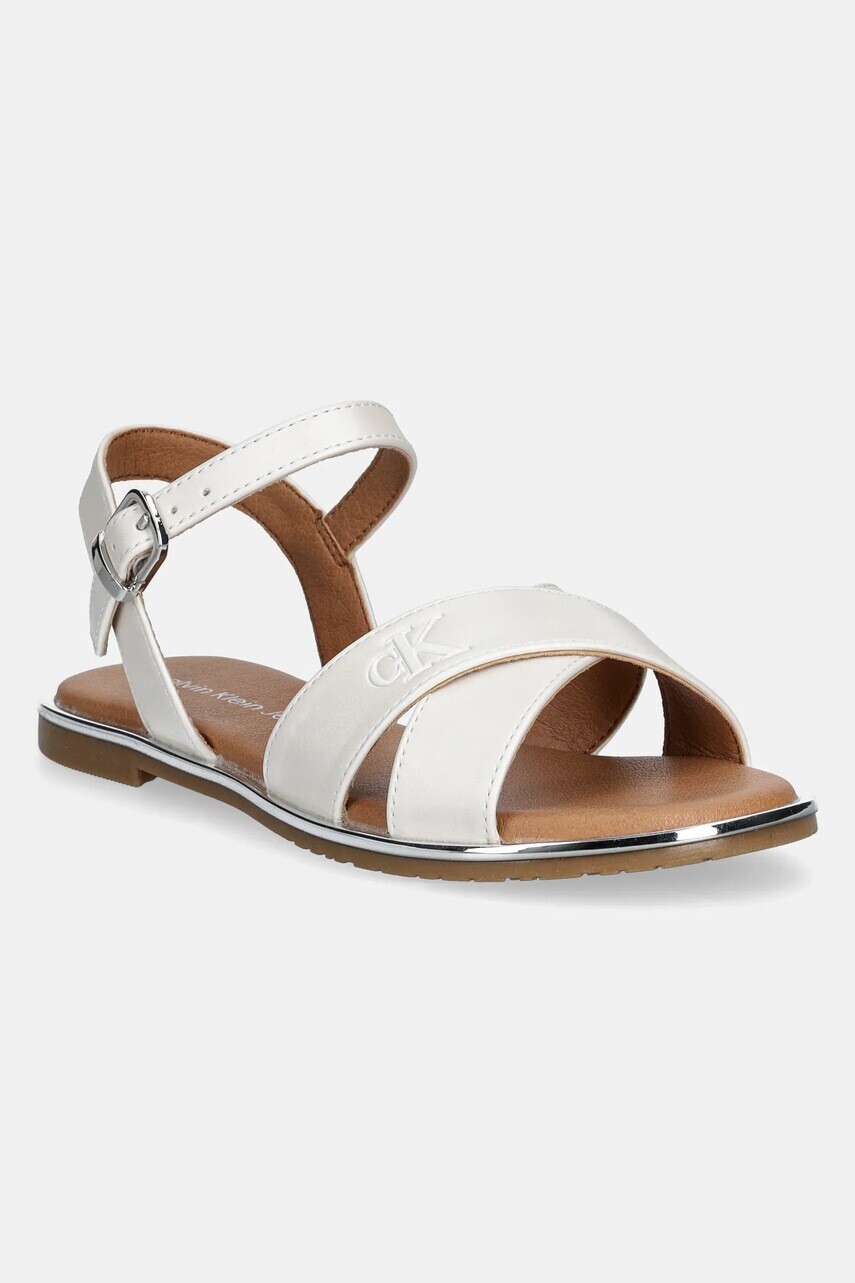 Detské sandále Calvin Klein Jeans biela farba, V3A2-82042