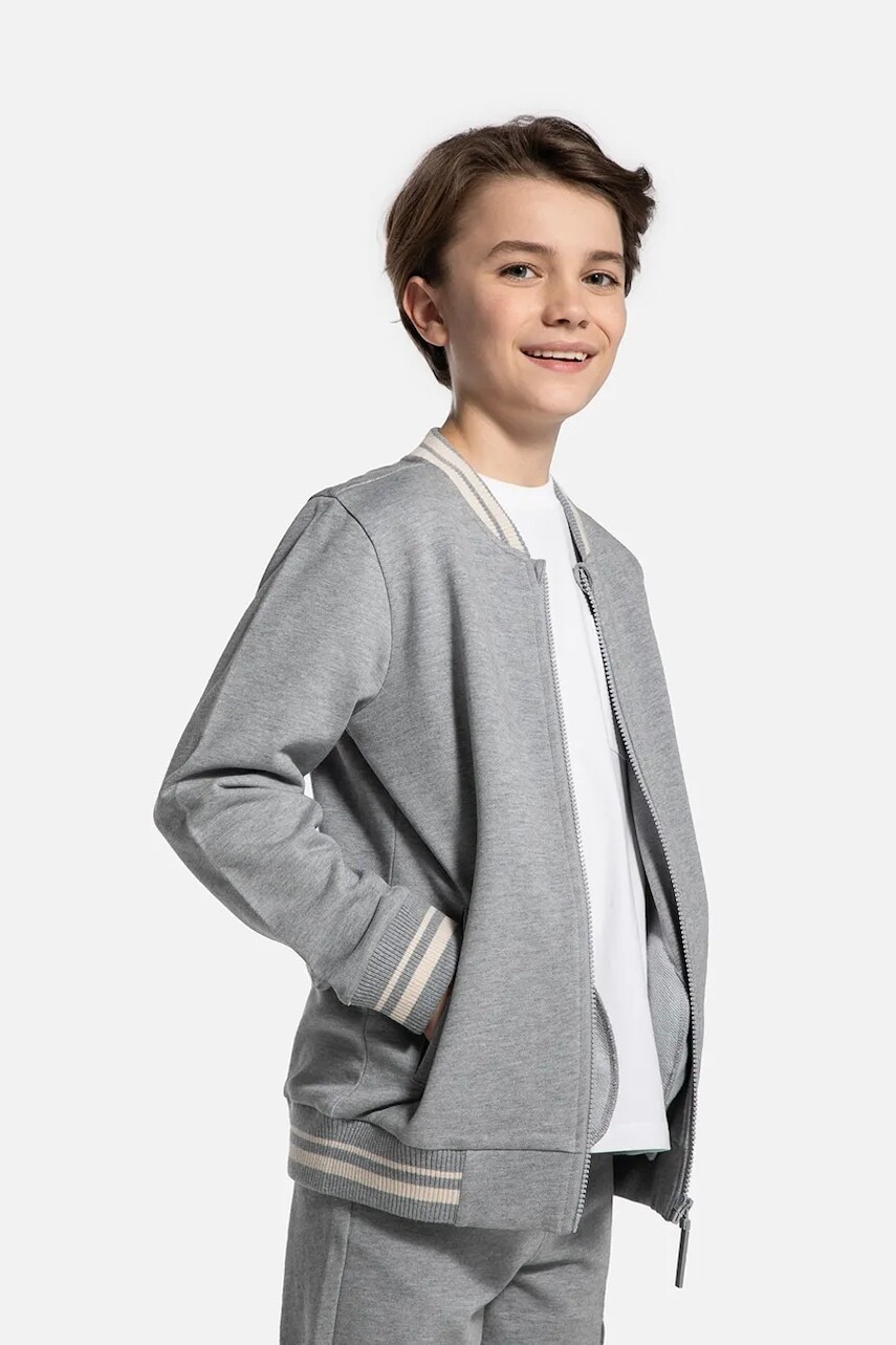Detská mikina Coccodrillo šedá farba, jednofarebná, EVERYDAY BOY