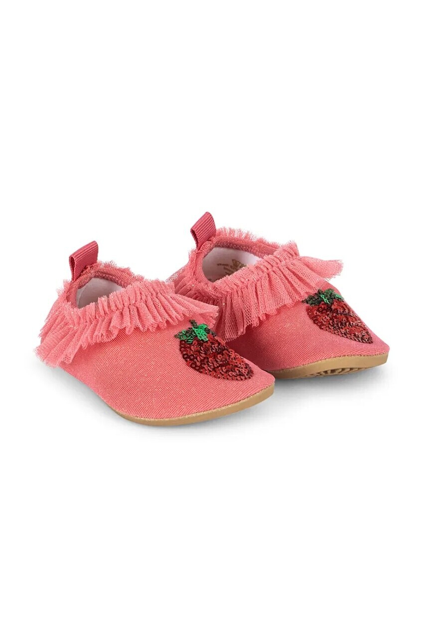 Detské topánky do vody Konges Sløjd AMANDINE FRILL SWIM SHOES ružová farba, KS102709