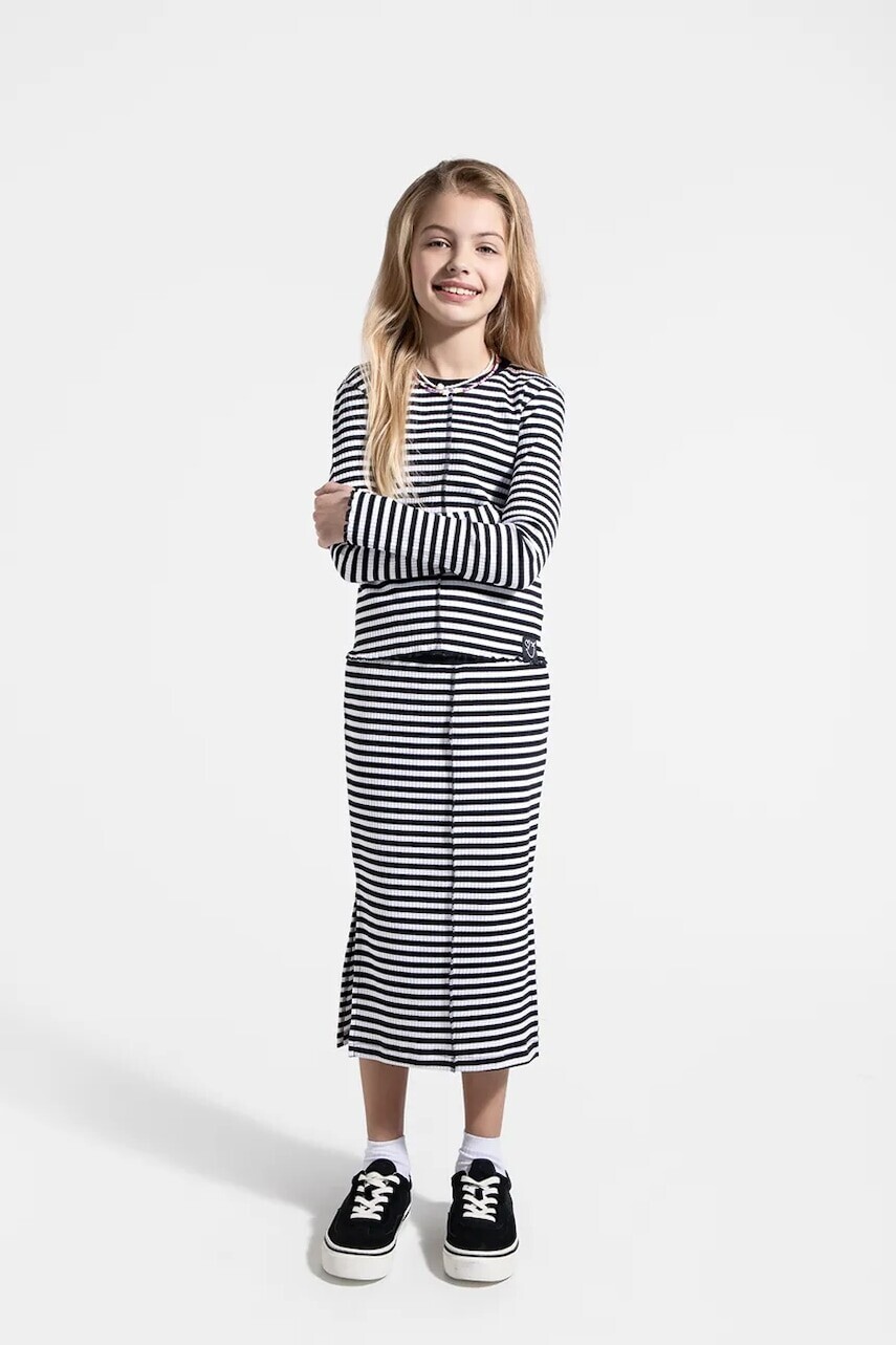 Dievčenská sukňa Coccodrillo čierna farba, midi, rovný strih, REBEL GIRL JUNIOR