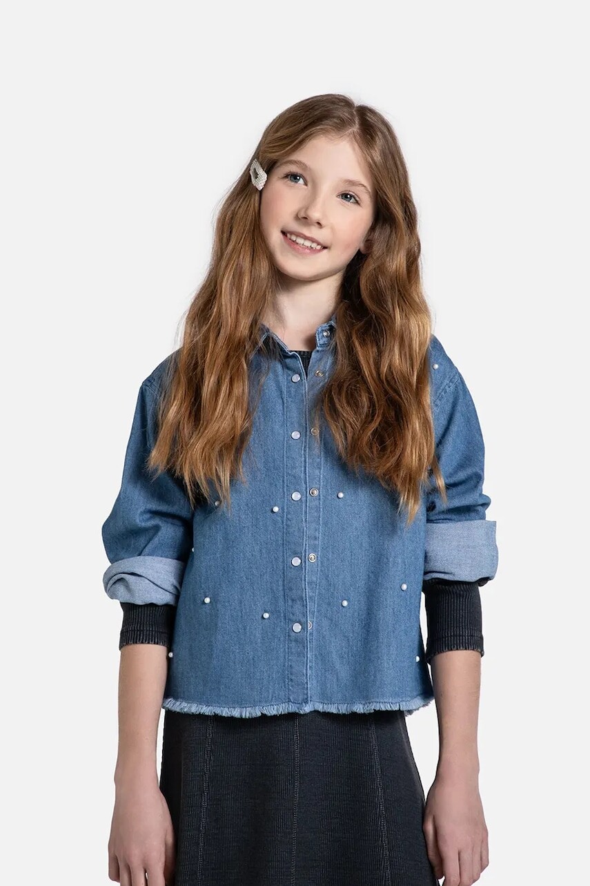 Detská riflová košeľa Coccodrillo DREAM DIARIES GIRL JUNIOR