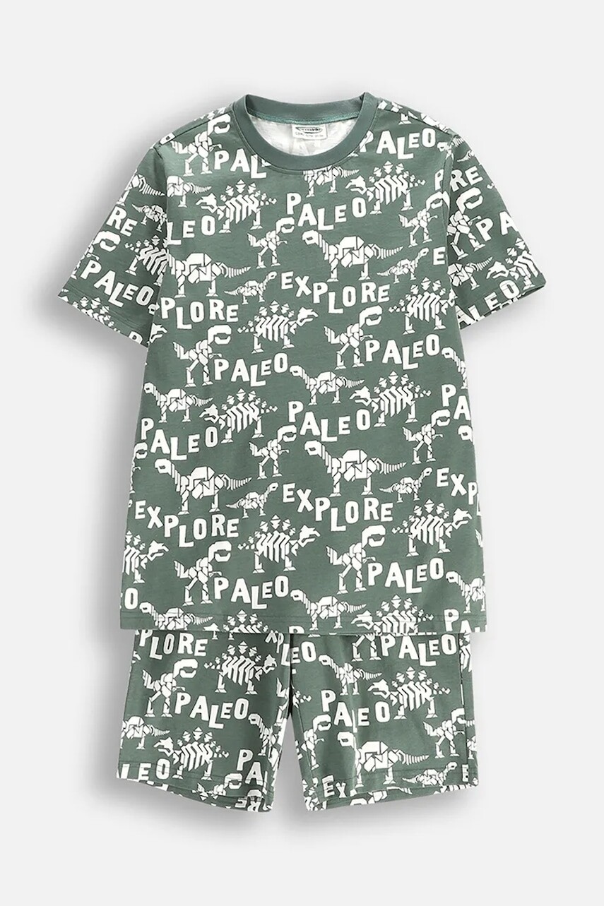 Detské bavlnené pyžamo Coccodrillo zelená farba, vzorované, PYJAMAS