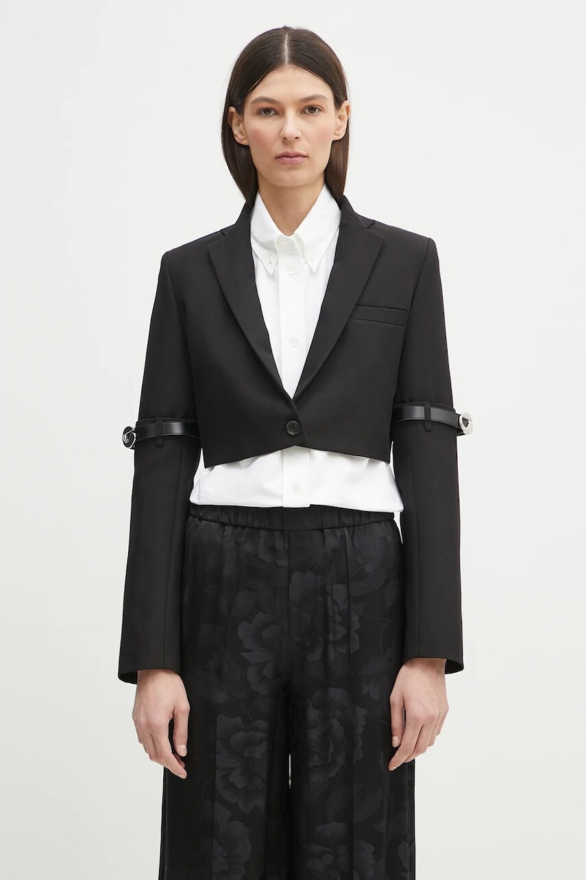 Sako Coperni Hybrid Cropped Tailored čierna farba, jednoradové, COPV74F3004