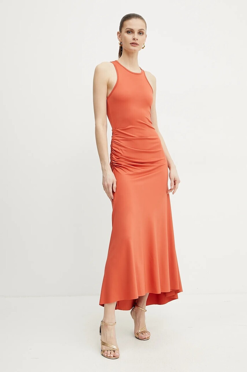 Šaty Victoria Beckham oranžová farba, maxi, áčkový strih, 1225JDR006253A