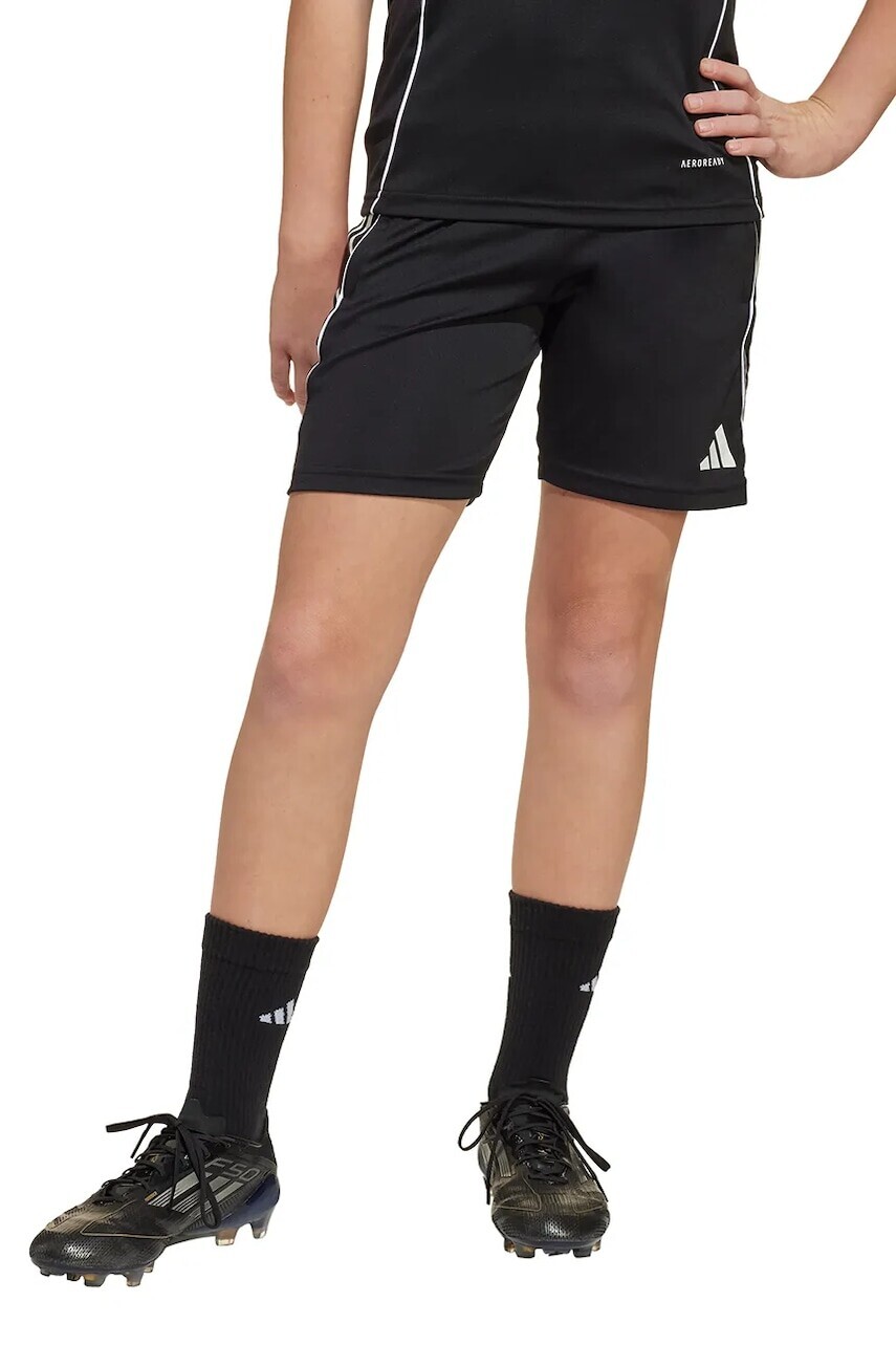 Detské krátke nohavice adidas Performance čierna farba, s potlačou, nastaviteľný pás IW0443