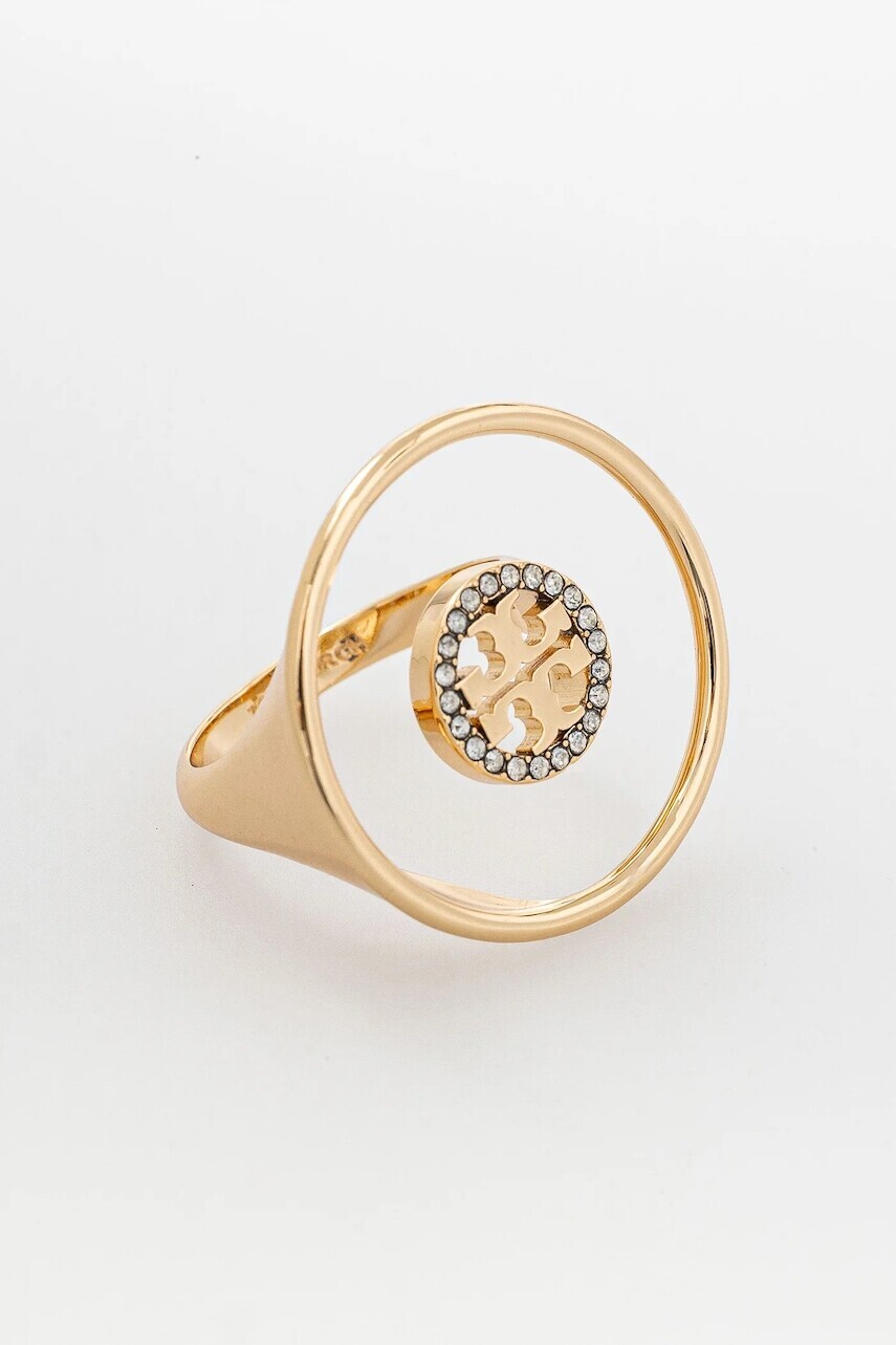 Pozlátený prsteň Tory Burch Miller Pave 164639-783