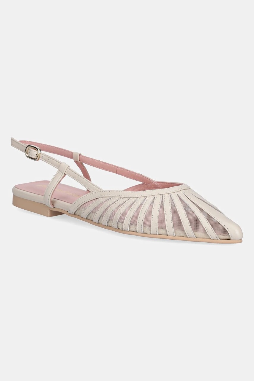Baleríny Pretty Ballerinas Yvette béžová farba, s otvorenou pätou, 52140_D