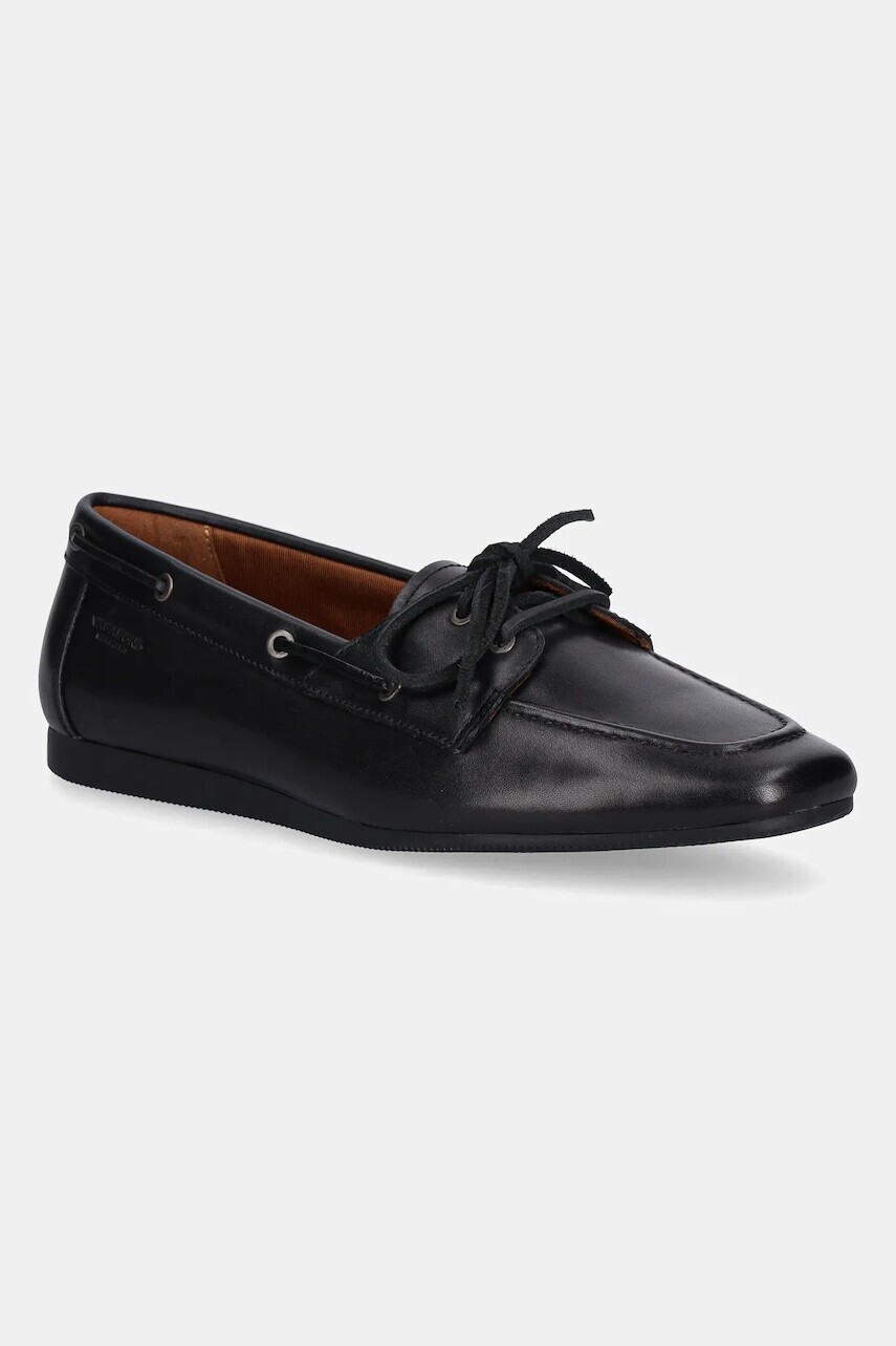 Kožené mokasíny Vagabond Shoemakers HILLARY dámske, čierna farba, na plochom podpätku, 5925-401-20