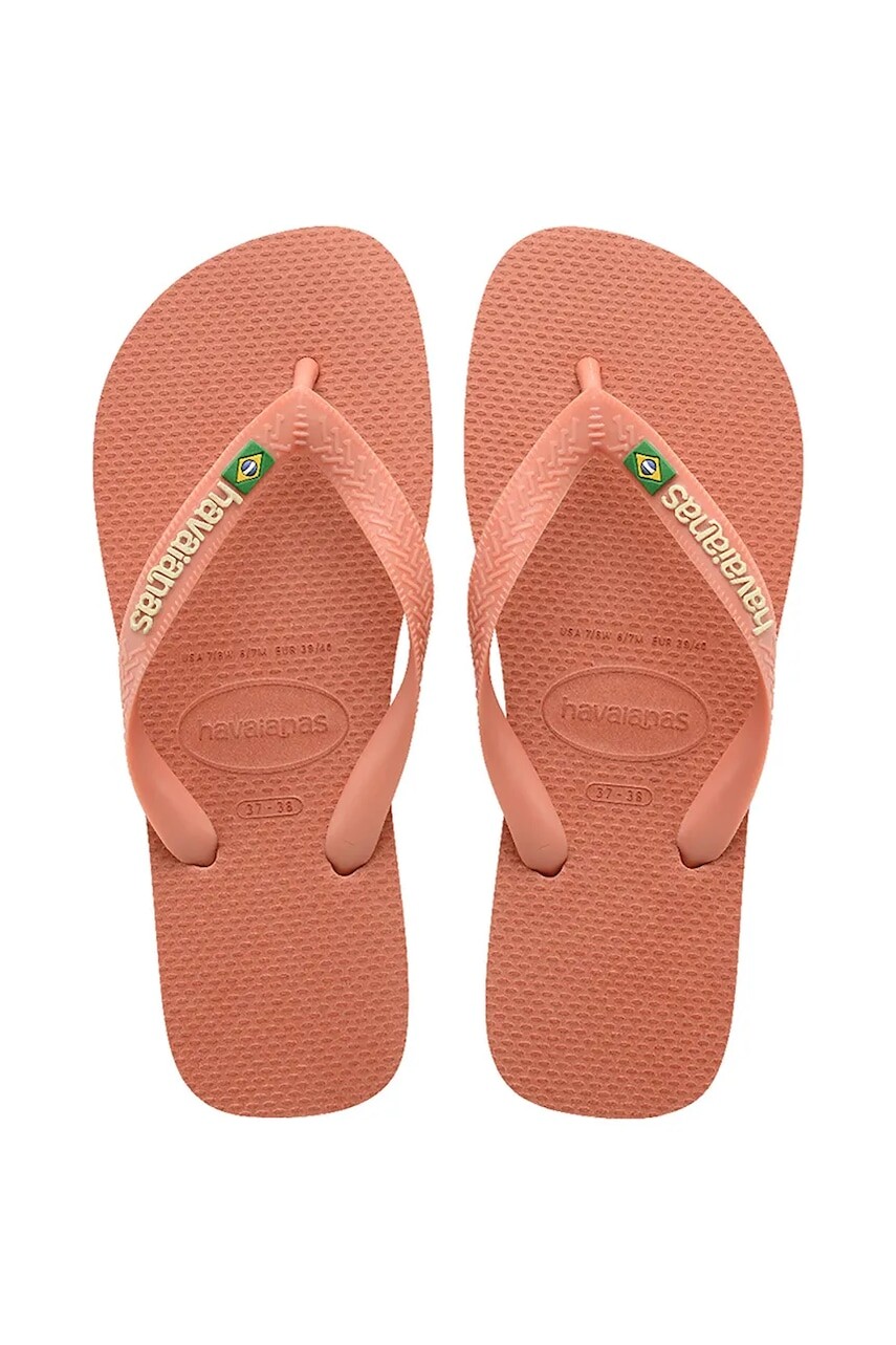 Šľapky Havaianas BRASIL LOGO dámske, oranžová farba, 4110850.9259