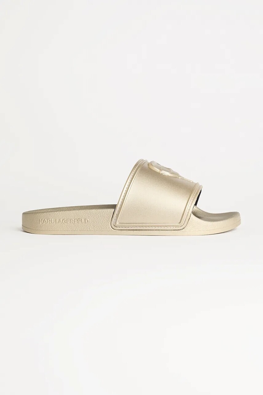 Šľapky Karl Lagerfeld KONDO 2.0 dámske, zlatá farba, KL80919M