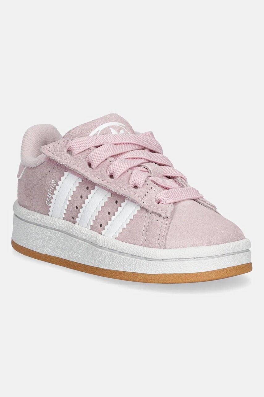 Detské semišové tenisky adidas Originals CAMPUS 00s ružová farba, JP5508