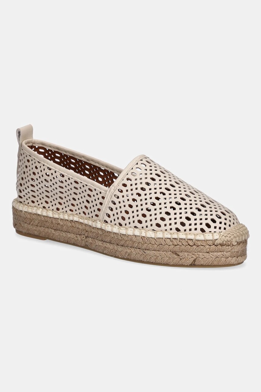 Kožené espadrilky Billi Bi béžová farba, na platforme, A8602