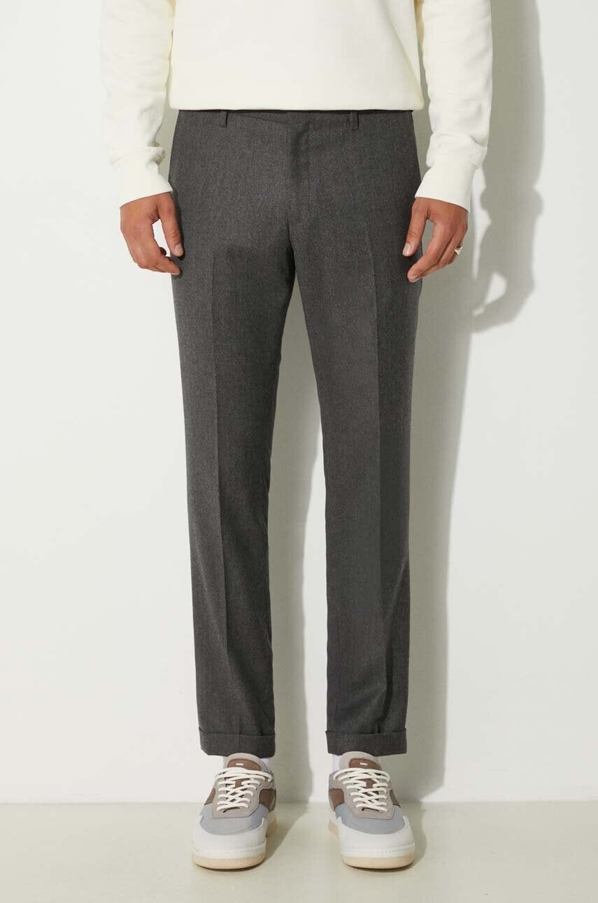 Vlnené nohavice Paul Smith šedá farba, strih chinos, M1R-150M-G00109