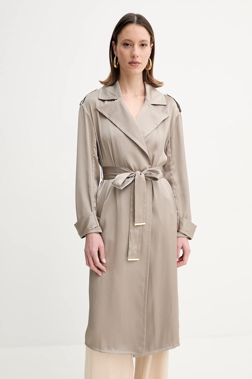 Kabát Marciano Guess EVA dámsky, béžová farba, prechodný, bez zapínania, 5GGL09 7079A