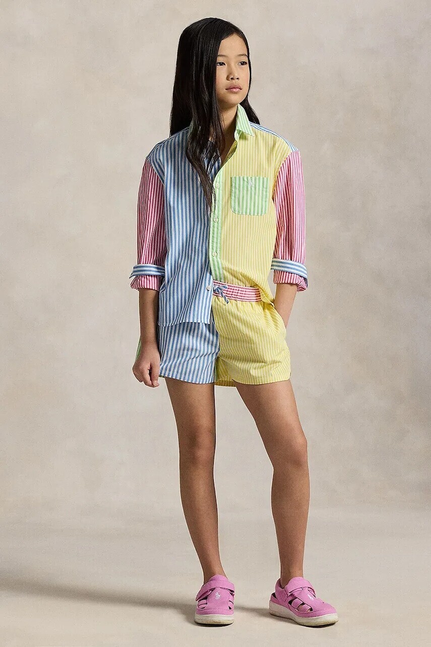 Detské bavlnené šortky Polo Ralph Lauren vzorované, 313964275001