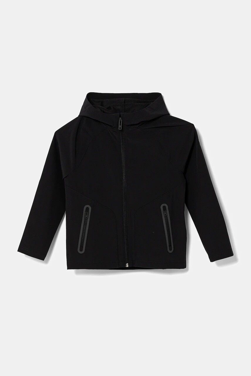 Detská mikina Under Armour Unstoppable Full Zip čierna farba, s kapucňou, jednofarebná, 1383126