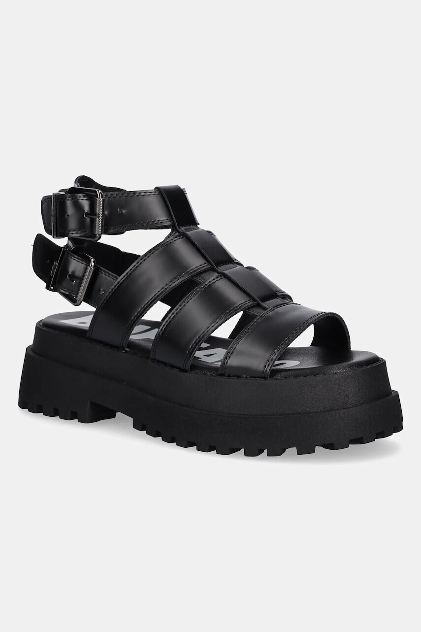 Sandále Buffalo Pluto Gld dámske, čierna farba, na platforme, 1602269-BLK