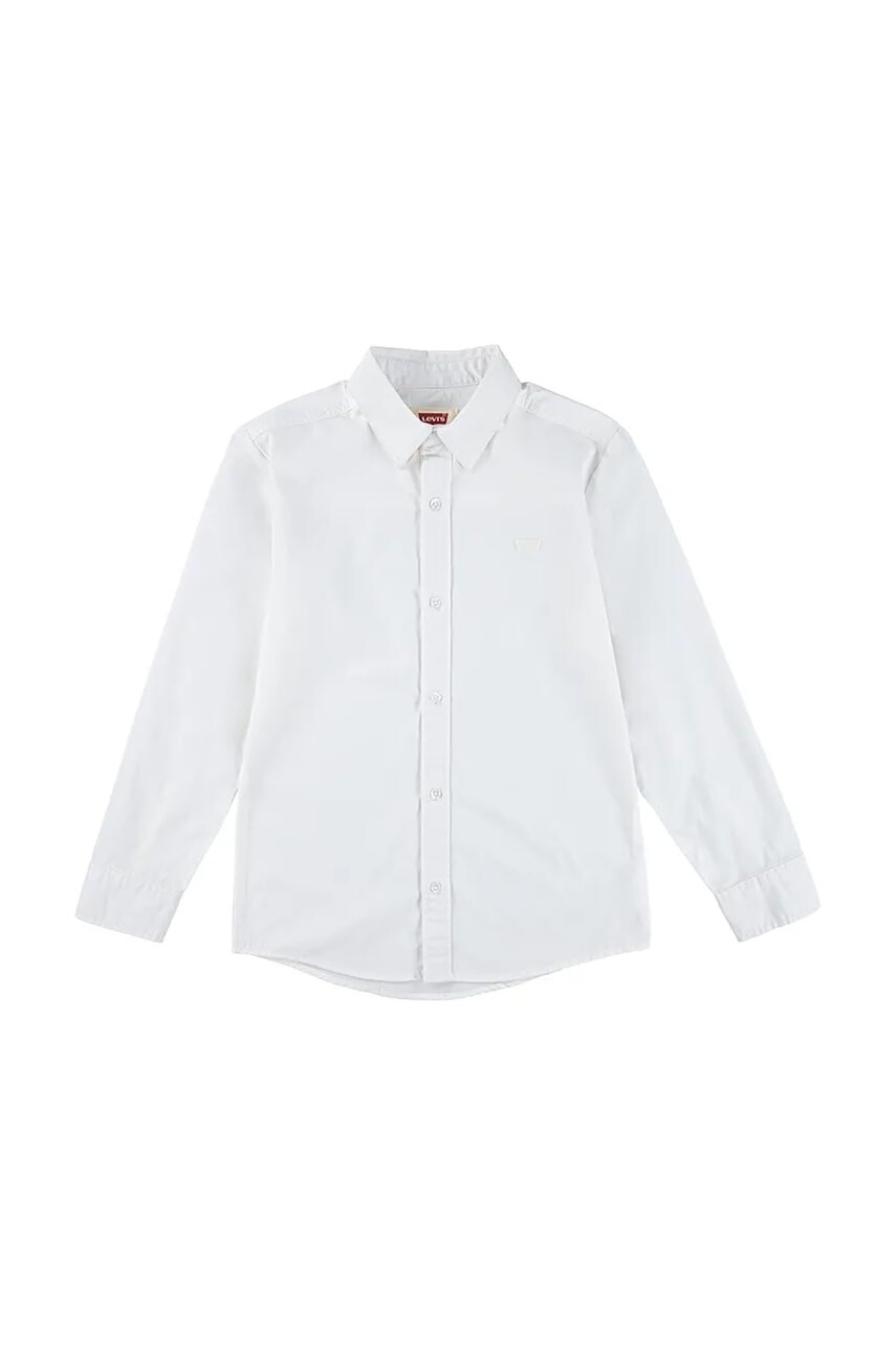 Detská bavlnená košeľa Levi's BATTERY HOUSEMARK SHIRT biela farba, 9EN129