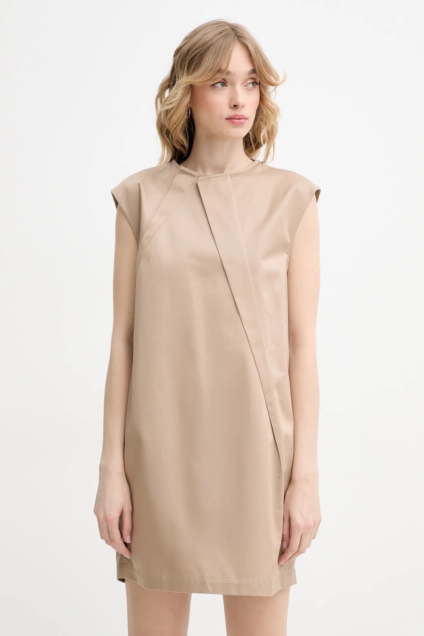 Bavlnené šaty MM6 Maison Margiela zelená farba, mini, rovný strih, S52DA0056.M35368