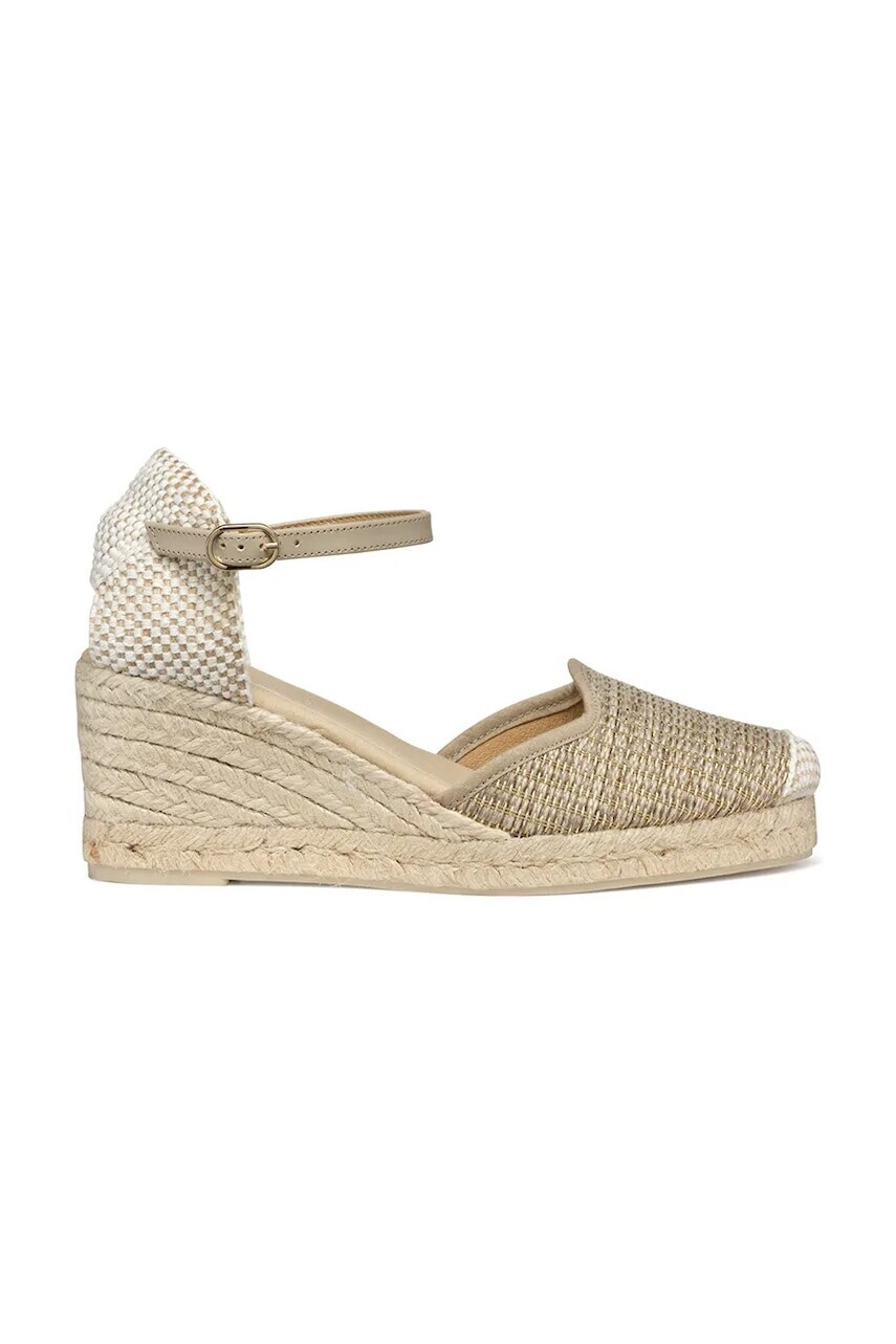 Espadrilky Geox D GELSA LOW béžová farba, na kline, D55NGE 01106 C6738