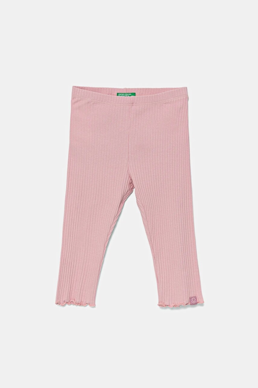 Detské legíny United Colors of Benetton ružová farba, jednofarebné, 3F1AGF04K