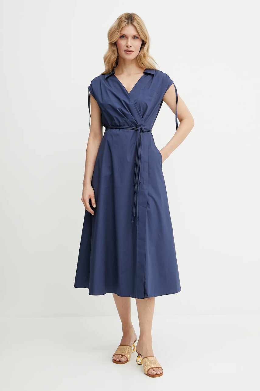 Šaty Marella RIVERA tmavomodrá farba, midi, áčkový strih, 2513221052200