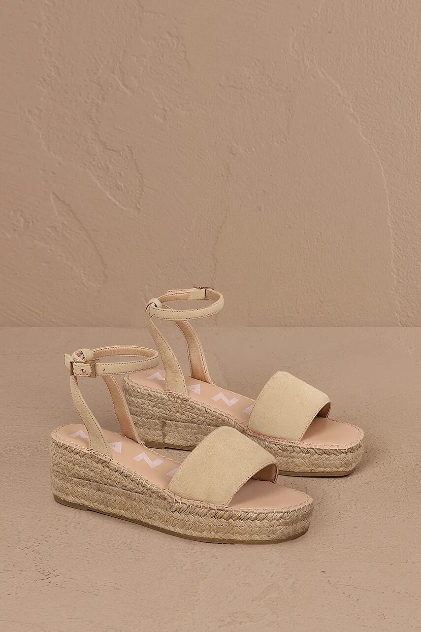 Semišové sandále Manebi Platforms With Strap béžová farba, M 1.1 WJ