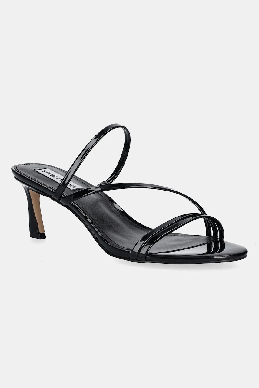 Kožené šľapky Steve Madden Lamora dámske, čierna farba, na vysokom podpätku, SM11003630